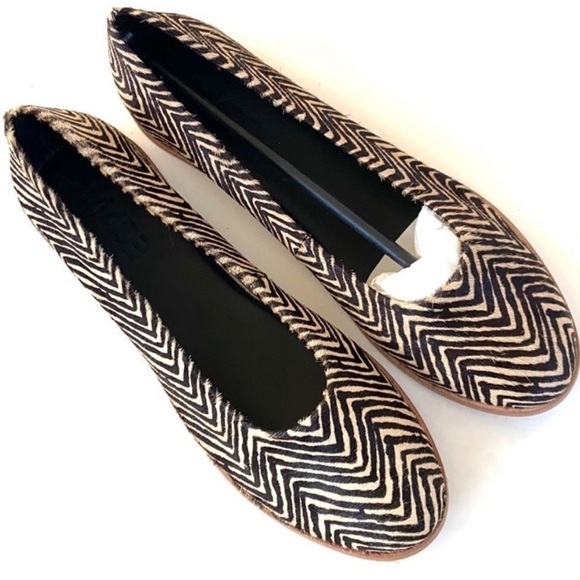 NWOT M4DE leather / calf hair flats - Picture 1 of 8